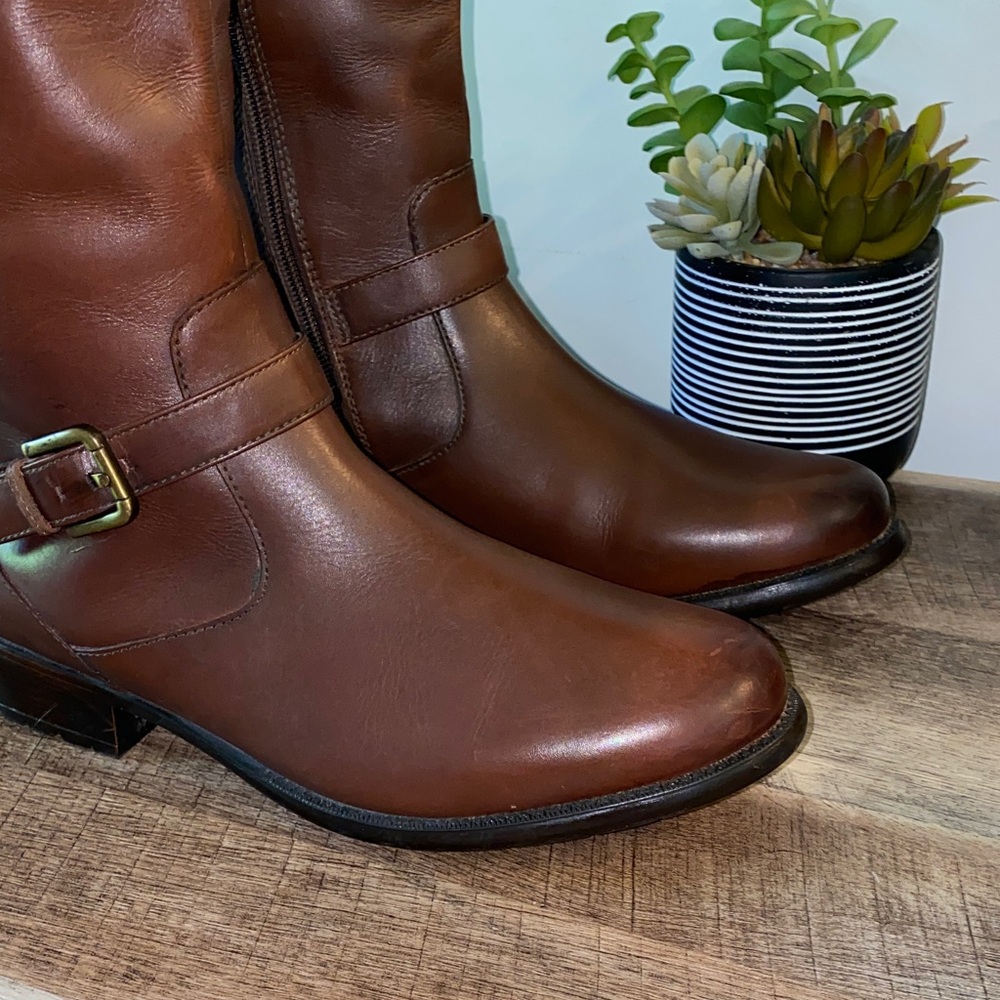 Clarks Plaza Pilot Tall Riding Boots Just Below the Knee Size 11 - Picture 3 of 16